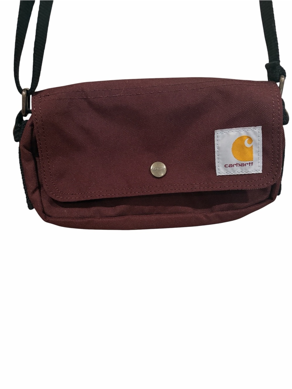 Carhartt Maroon Canvas crossbody Bag with Black Strap